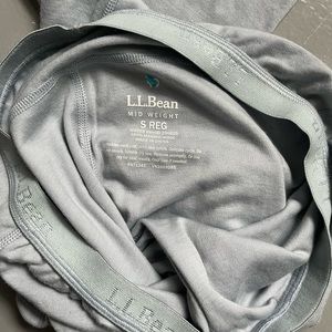 LL Bean mid-weight merino wool base layer pants ocean teal